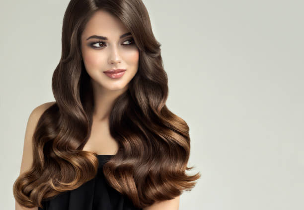 Capelli Ondulati. Bella Donna Castana Sexy. Brown Lungo Sano Hai Immagine Stock - Immagine Di - Foto 9