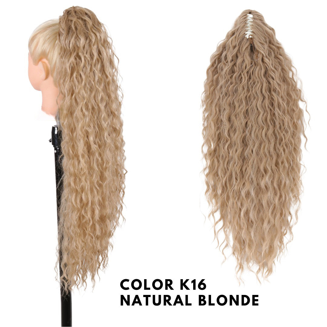 Coda riccia con pinza natural Blonde