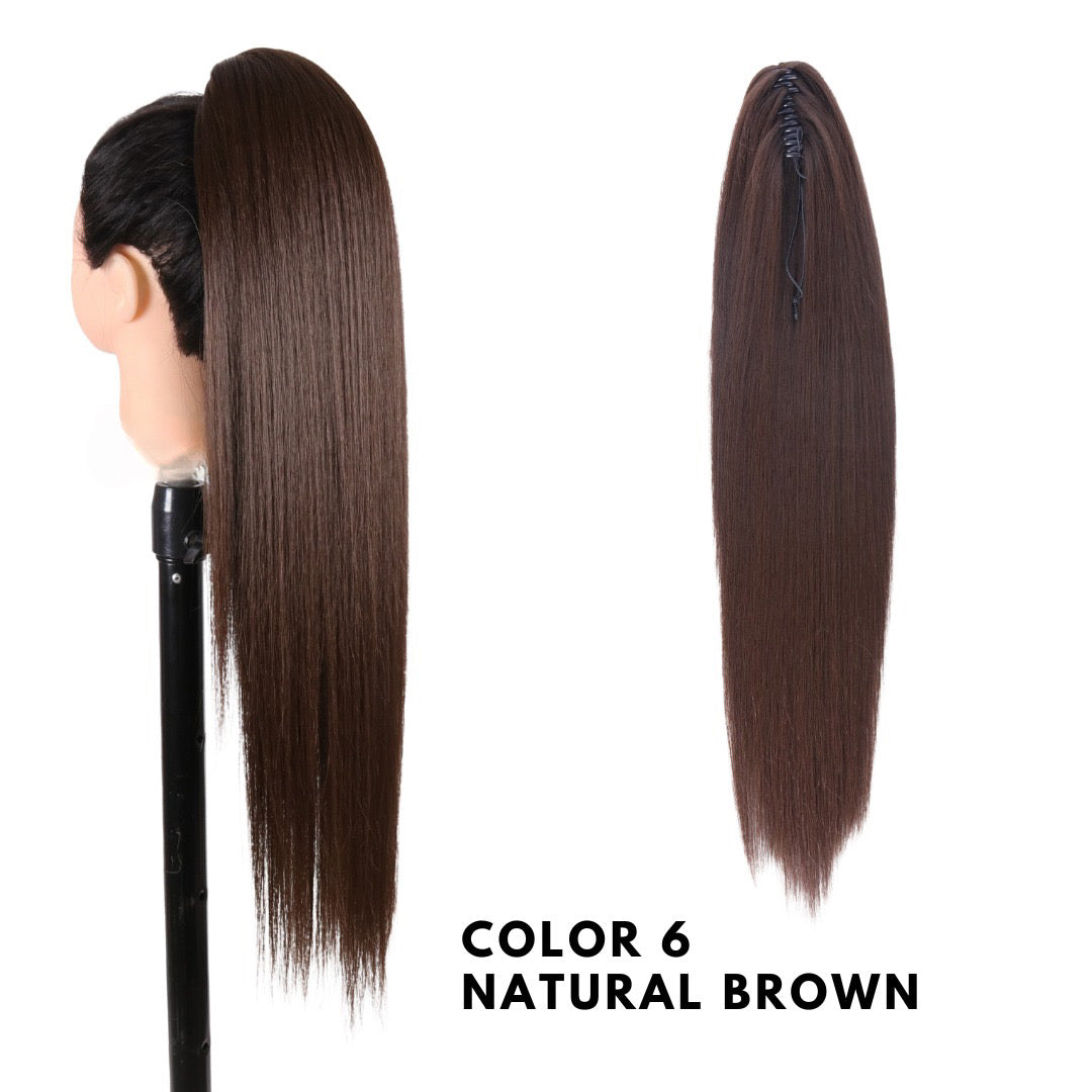 Coda liscia con pinza natural Brown