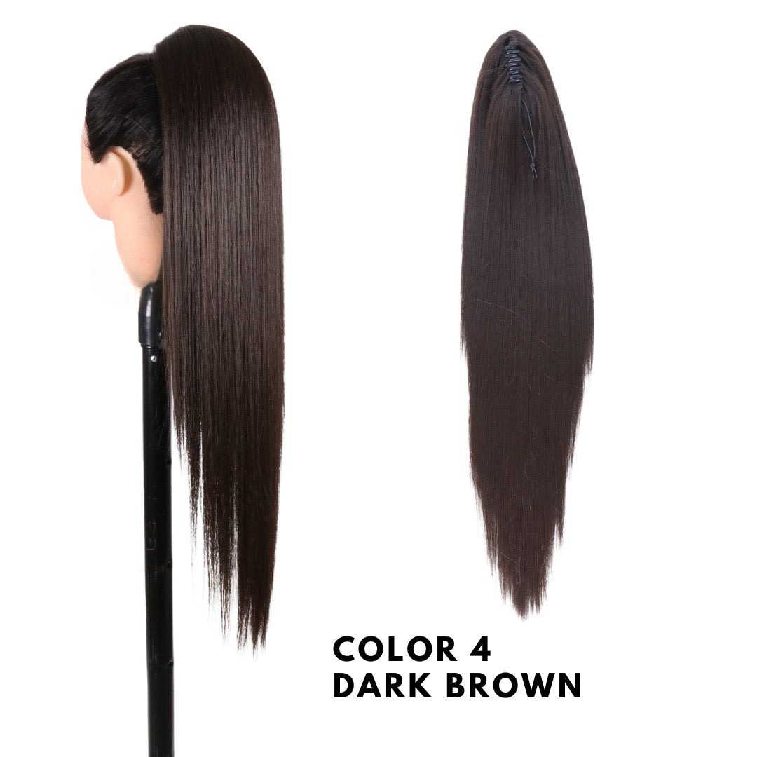 Coda liscia con pinza dark brown