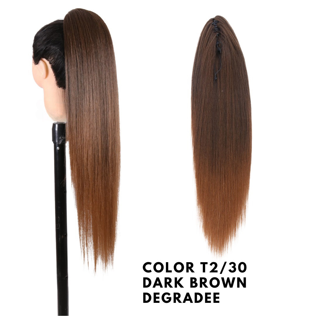 Coda liscia con pinza dark brown degradee